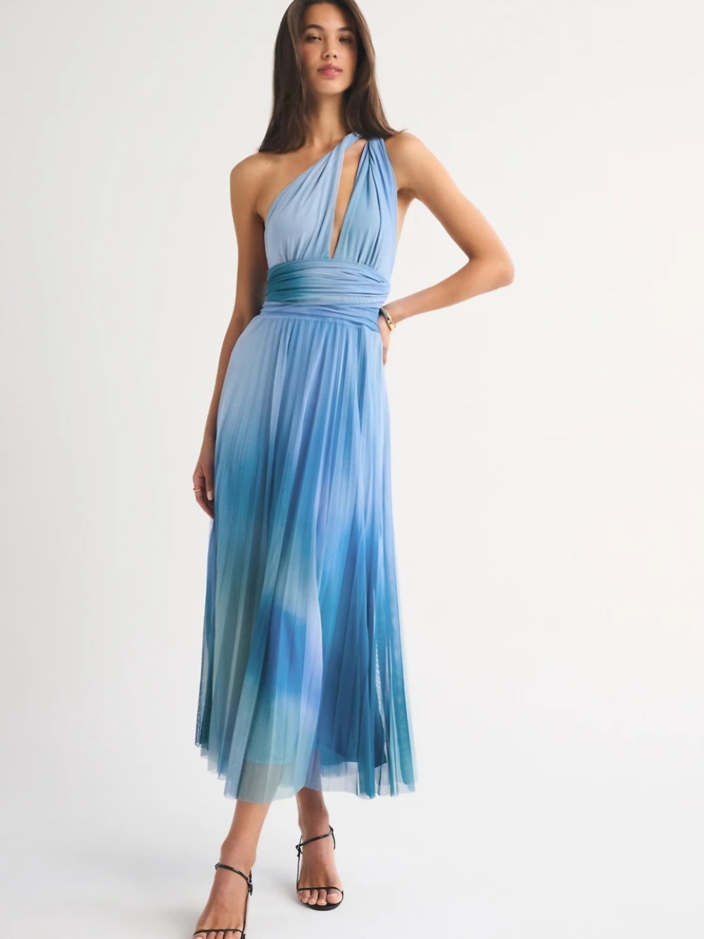 Abercrombie & Fitch Giselle 5 In 1 Convertible Blue Midi Dress